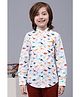 One Friday Cotton Woven Full Sleeves Dinosaur Printed Shirt - Off White