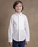 One Friday Cotton Woven Full Sleeves Pleated Shirt - White