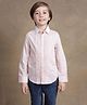 One Friday Cotton Woven Full Sleeves Pleated Shirt - Pink
