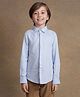 One Friday Cotton Woven Full Sleeves Solid Shirt - Blue