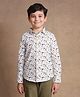 One Friday Cotton Woven Full Sleeves Find Your Way Text Printed Shirt - Off White