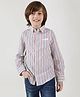 One Friday Cotton Woven Full Sleeves Striped Shirt - Multi Colour