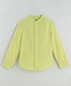One Friday Cotton Woven Full Sleeves Brand Initials Embroidered Shirt - Yellow