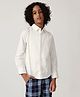 One Friday Cotton Woven Full Sleeves Pleated Shirt - Off White