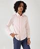 One Friday Cotton Woven Full Sleeves Pleated Shirt - Pink