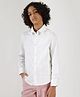One Friday Cotton Woven Full Sleeves Brand Initials Embroidered Shirt - Off White