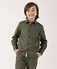 One Friday Cotton Woven Full Sleeves Solid Shirt - Olive