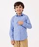 One Friday Cotton Woven Full Sleeves Striped Shirt - Blue