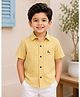 Superminis Cotton Woven Half Sleeves Checked Shirt - Yellow