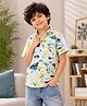 Superminis Rayon Woven Half Sleeves Marble Printed Shirt - Yellow