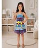 Superminis Crinkled Crepe Woven Sleeveless Geometric Printed Jumpsuit - Sky Blue