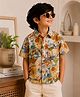 Superminis Rayon Woven Half Sleeves Floral Printed Shirt - Cream