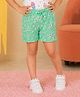 Superminis Rayon Woven Floral Printed Shorts - Green