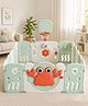 Tinsy Sea World Baby Playpen | 12+2 Panel Safety Play Yard | High Quality HDPE Material | Basketball Hoop Included | Indoor Play Area for Kids | Seafoam Green
