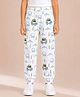 Googo Gaaga 100% Cotton White Construction Vehicle Print Cotton Pajama | Soft Breathable Fabric | Elasticated Waist - White