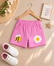 Googo Gaaga Girls Pink Bee & Flower Print 100%Cotton Shorts - Pink