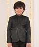 Vastramay Silk Woven Full Sleeves Sequins Embellished Jodhpuri Jacket - Black