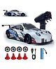 FUNVERSE RC Drift Car for Kids, 2.4GHz Remote Control Car, 4WD Dual Motor, Unbreakable PVC Body, LED Lights, Rechargeable Battery,High Speed RC Car for Kids, Extra Drift & Racing Tyres - White Blue