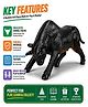 AKN TOYS Realistic Bull Animal Figure Toy, Educational Wildlife for Boys Girls, Model for School Project Play- PACK OF 1-( COLOR AND DESIGN MAY VARY )