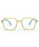 Optify Full Rim Square Blue Cut 0 Power Computer Glasses For kids Color-Yellow