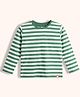 Orange Sugar 100% Cotton Knit Full Sleeves Striped Tee - Green