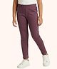 Orange Sugar Cotton Elastane Knit Solid Leggings - Dusty Pink