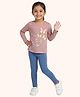 Orange Sugar 100% Cotton Knit Full Sleeves Butterfly Printed Top & Leggings Set - Pink & Blue
