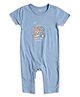 MINI KLUB Cotton Knit Half Sleeves Animals Printed Romper - Blue