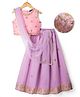 Pine Kids Woven Sleeveless Choli & Lehenga Set With Dupatta & Sequin Embroidered - Pink & Lavender
