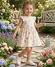 White World Cotton Blend Woven Sleeveless Fruits Printed Dress - White