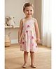 White World Cotton Blend Woven Sleeveless Fruits Printed Dress - Pastel Pink