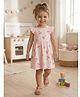 White World Cotton Blend Woven Sleeveless Cherry Printed Dress - Light Pink