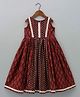 Bolly Lounge Cotton Blend Woven Sleeveless Geometric Printed Lace Embellished Dress - Maroon