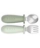 Suavinex Spoon Set Silicone and Steel Green 6M to 18m