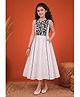 Fashion Dream Cotton Blend Woven Sleeveless Floral Embroidered Dress - Off White