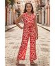 Fashion Dream Silk Woven Sleeveless Abstract Printed Jumpsuit - Orange