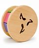 OPA Toys Montessori Wooden Spinning Drum Rattle with Colorful Panels for Babies - 6 Months+