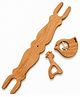 OPA Toys Wooden Baby Toy Combo | Neem Wood Teether, Rattle & Wood Cradle Separator Stick for Thottil (Giraffe Teether, Bird Rattle)- 3 to 24 Months