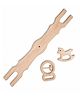 Wooden Baby Toy Combo | Neem Wood Teether, Rattle & Wood Cradle Separator Stick for Thottil (Horse Teether, Grasping Rattle)- 3 to 24 Months