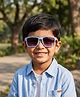 Dukiekooky Solid Colour Blocked Sunglasses - Blue