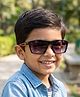 Dukiekooky Solid Colour Blocked Sunglasses - Black & Red