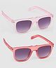 Dukiekooky Set Of 2 Solid Sunglasses - Red & Pink