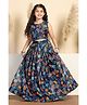 Fashion Dream Georgette Woven Half Sleeves Sea Life Printed Lehenga Choli Set - Blue