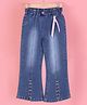 Cutecumber Denim Beads Embellished Flared Jeans - Blue