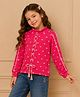 Cutecumber Fleece Knit Full Sleeves Heart Printed & Lace Detailed Sweatshirt - Pink