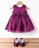 Blabber Woven Sleeveless Bow Applique Detailed Knee Length Dress With Booties - Wine