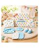SuperBottoms Newborn Baby Gift Set 0 to 3 Months 7 Piece Clothing Essentials Kit Cotton Jhabla Wash Cloths Cap Mittens Booties Nappy Unisex Baby Gift Pack