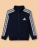 ADIDAS KIDS Cotton Knit Full Sleeves Jacket With Logo Print -Blue