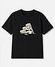 ADIDAS KIDS Cotton Knit Half Sleeves T-Shirt With Panda Print -Black