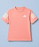 ADIDAS KIDS Knit Half Sleeves T-Shirt With Logo Print - Pink